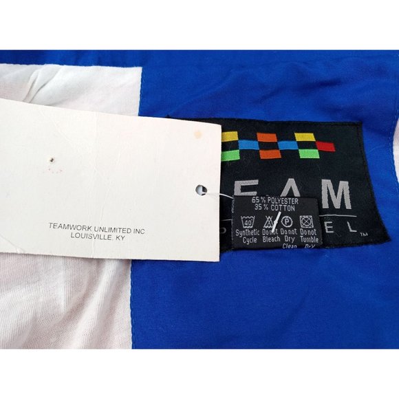 Vintage Team Apparel Jacket Orange Blue Colorblock 80s 90s New Men Large Lined - Picture 6 of 7